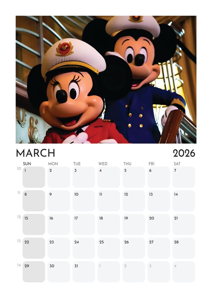 2026 Disney Cruise Line Calendar