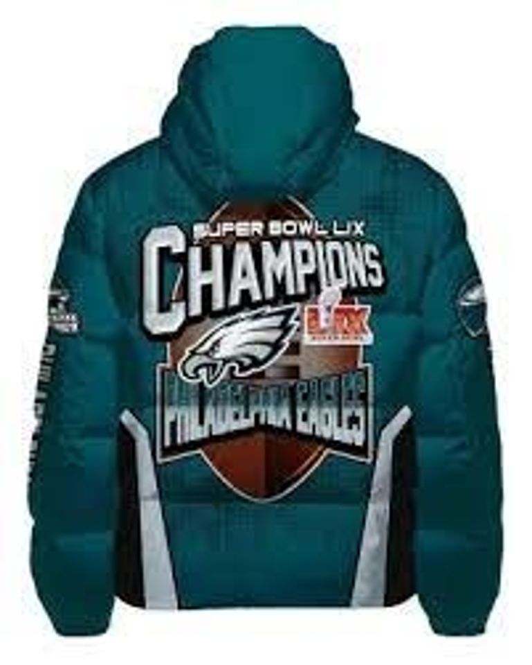 Super Bowl LIX Philadelphia Eagles Hooded Puffer Jacket