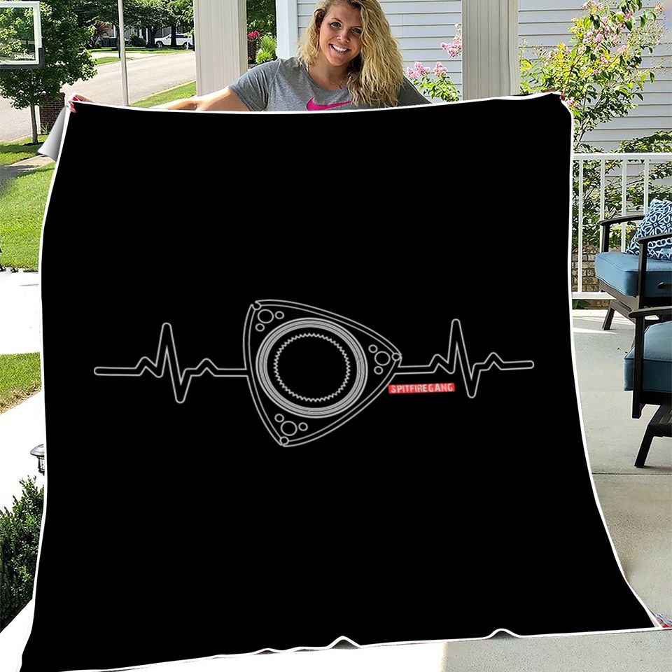 Rx8 Rx7 Heart Beat Dark Fleece Blankets