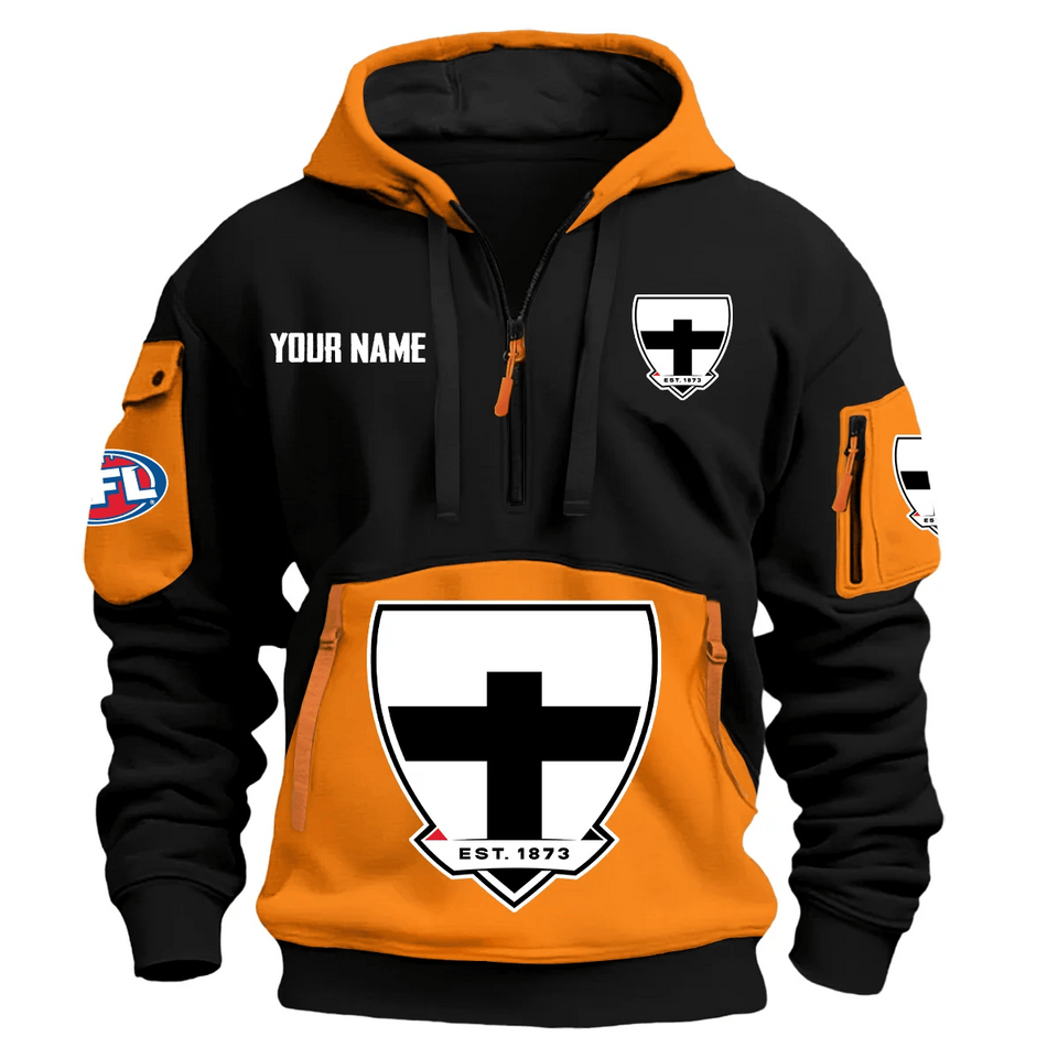 St Kilda Saints Australian Football League Logo Hoodie Half Zipper