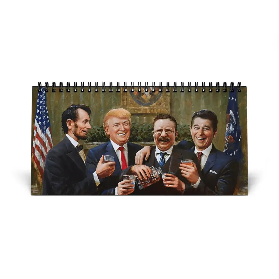 President Donald Trump 2026 Desktop Calendar With Iconic Art
