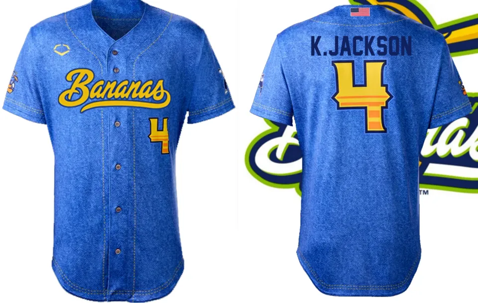 Savannah Bananas #4 Jackson Baseball Jersey T Shirt All Size