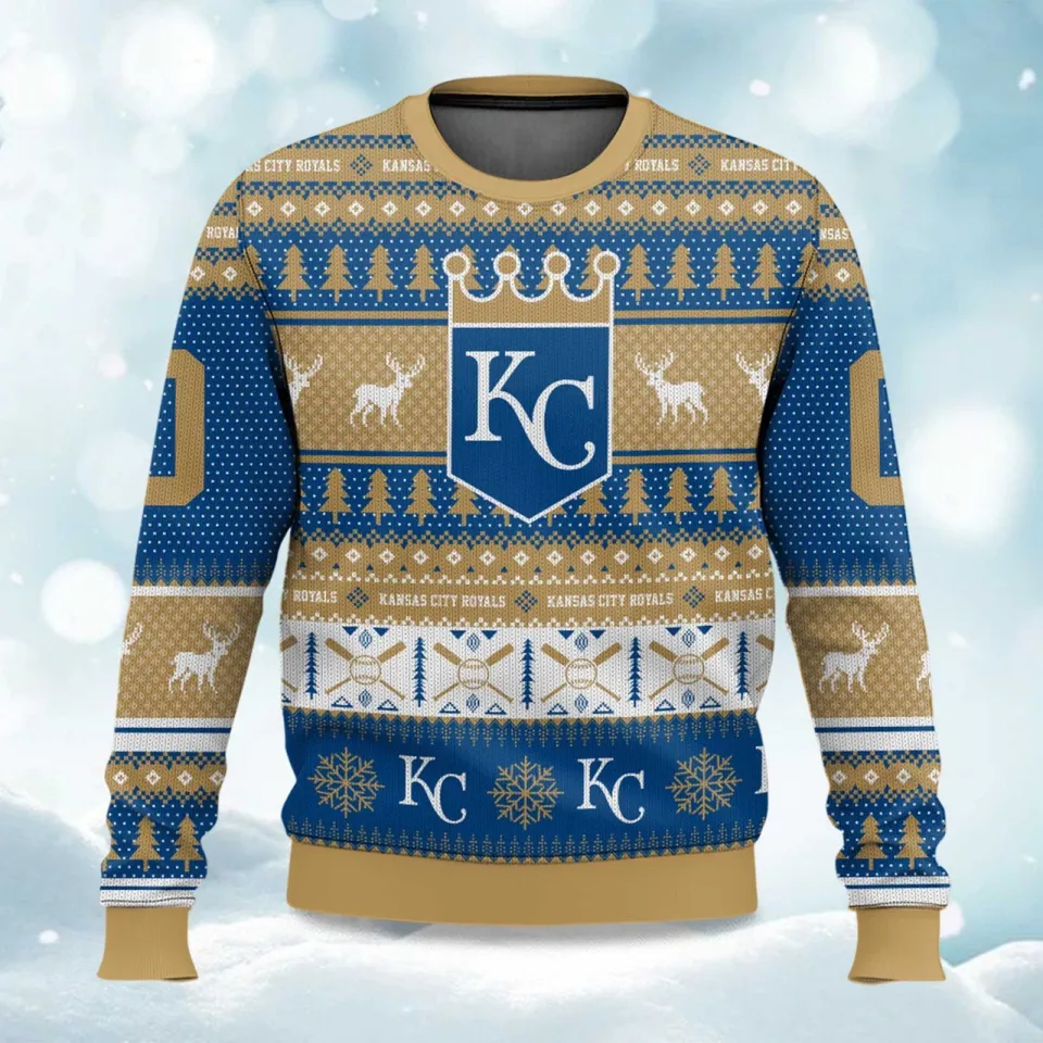 Christmas Royals Baseball Personalized Ugly Christmas Sweater Holiday Fan Gift