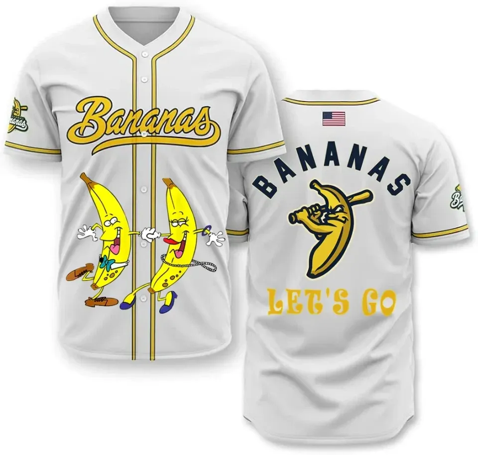 Let Go Dancing Savannah Bananas Baseball Jersey Mens Unisex Size