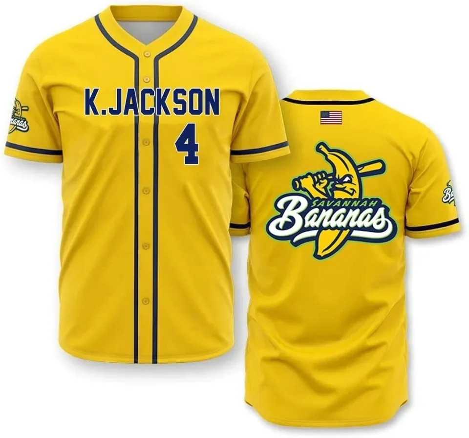 Savannah Bananas #4 KJ Jackson Baseball Jersey Shirt All Size