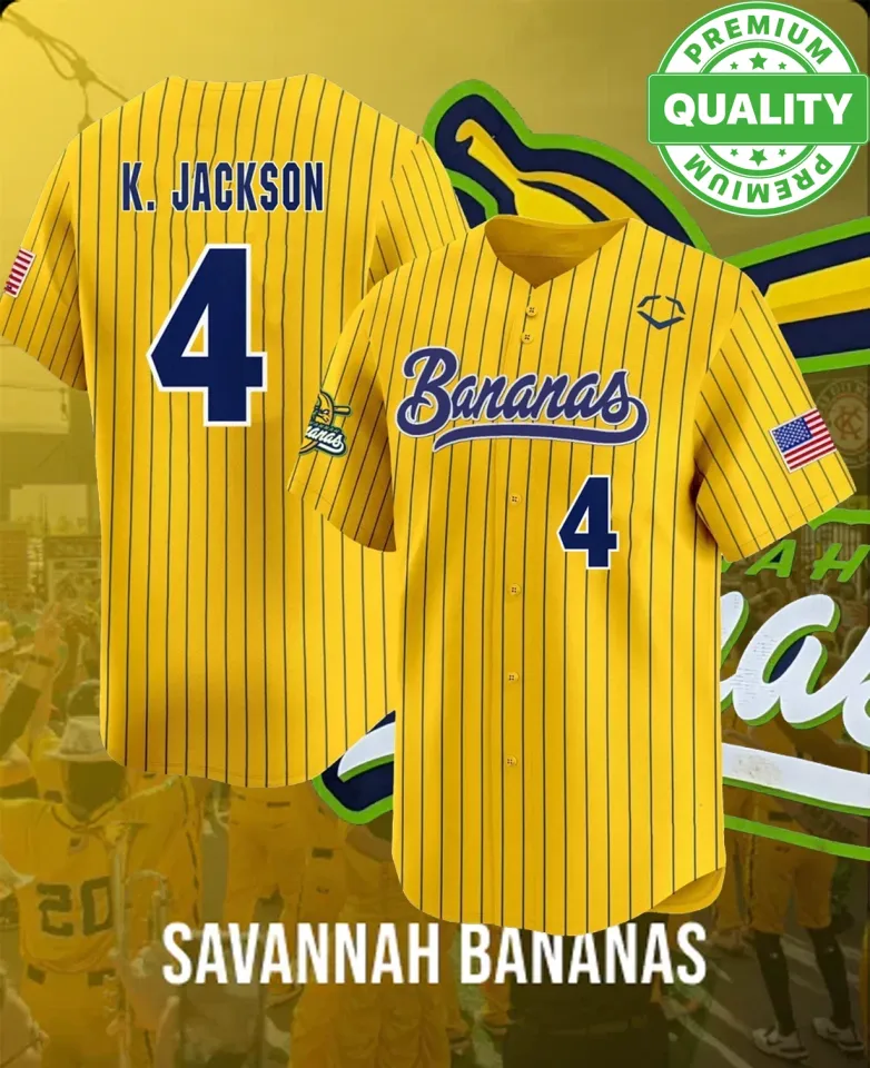 Savannah Bananas #4 KJ Jackson Baseball Jersey Shirt AOP 3D