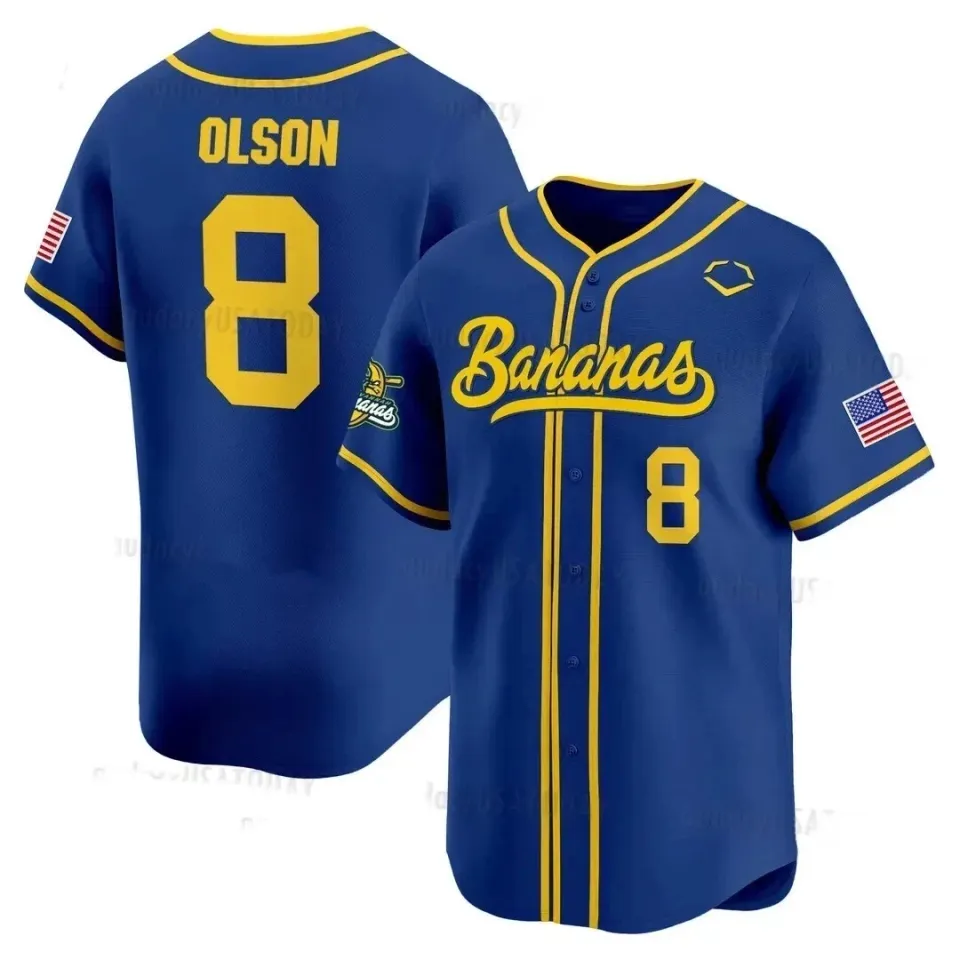 Savannah Bananas Jersey #8 Olson Gift For Fans Baseball Jersey
