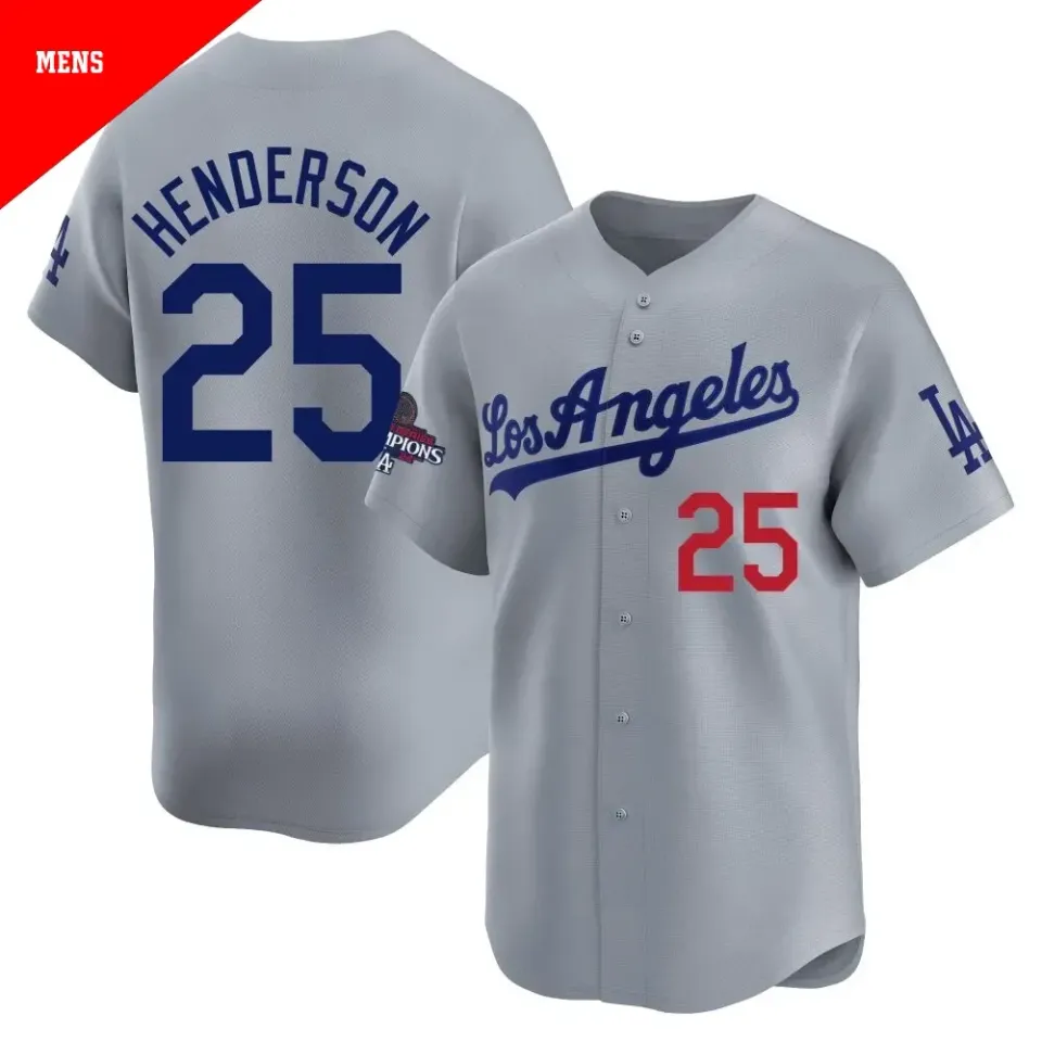 25 Rickey Henderson Dodgers Polyester Baseball Jersey US1524