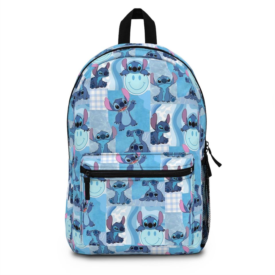 Stitch Character Backpack for Kids, Blue School Bag