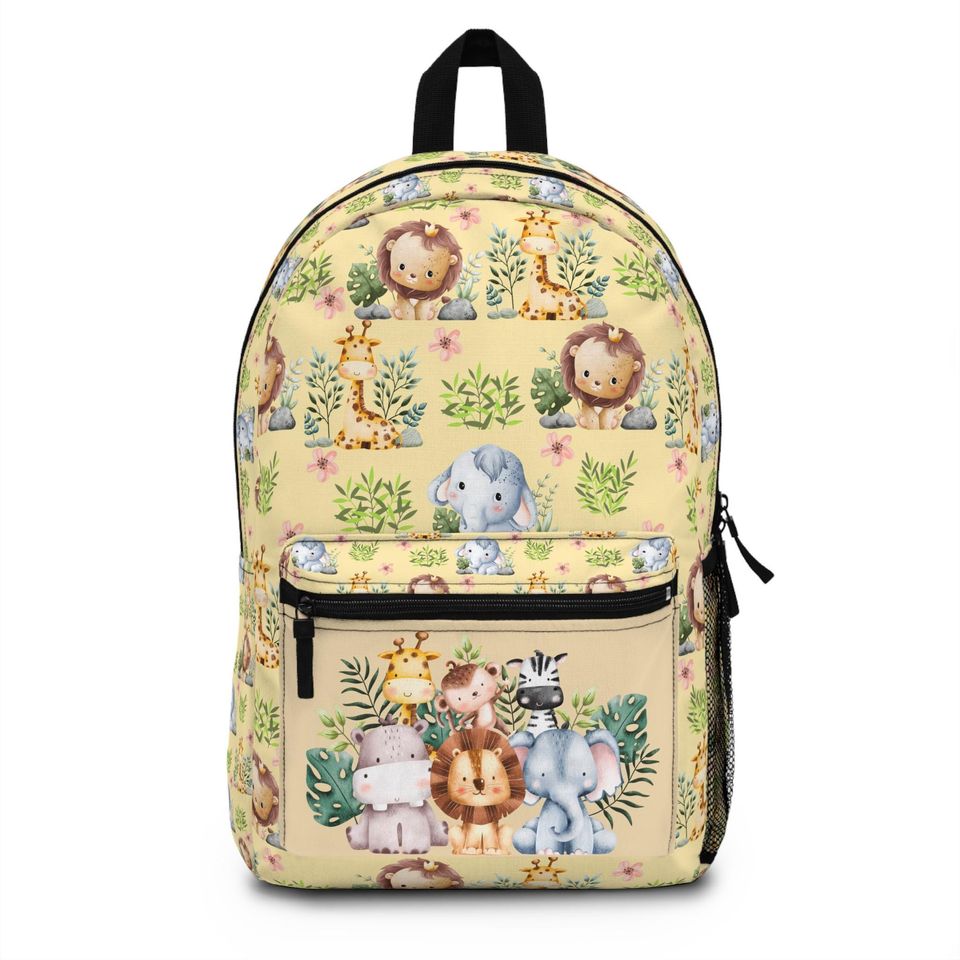 Animal Print Kids Backpack Zoo Theme School Bag