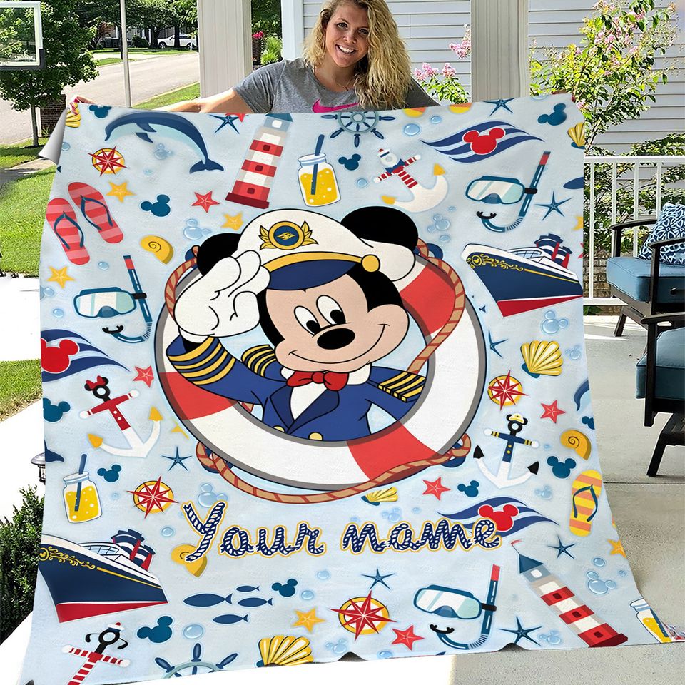 Personalized Mickey Cruise Blanket, Disneyland Cruise Line Blanket, Cruise Trip Gifts