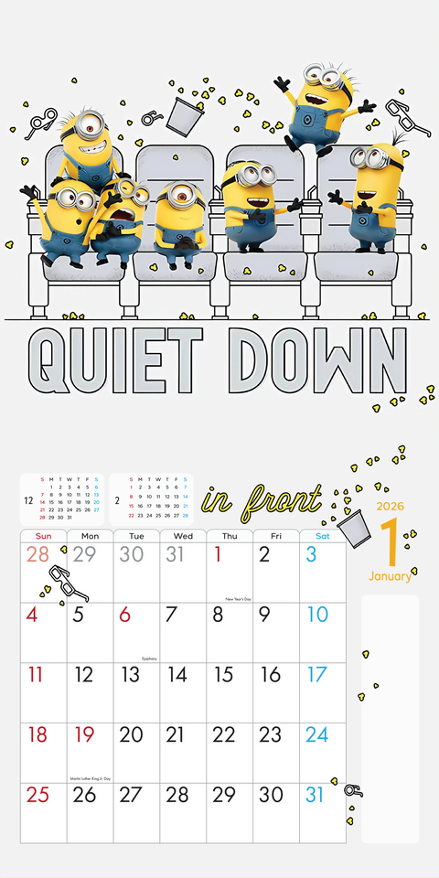 Minions Wall Calendar 2026