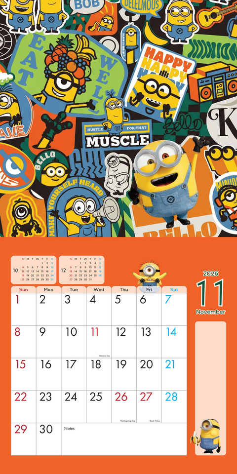 Minions Wall Calendar 2026