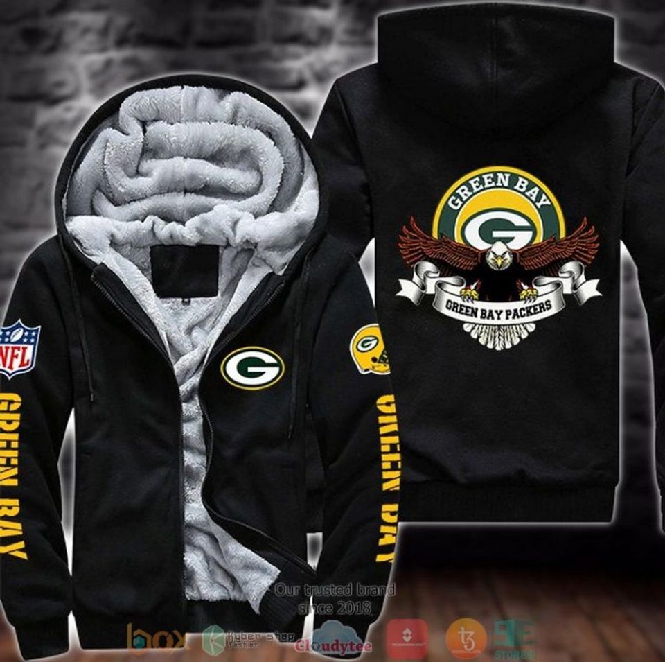 Green Bay Packers Logo Eagle 3D Fleece Hoodie