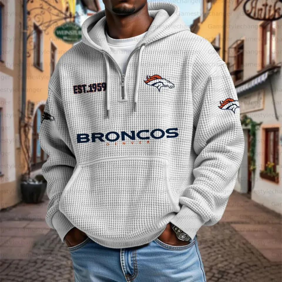 Broncos Est 1959 Waffle Quarter Zip Hoodie