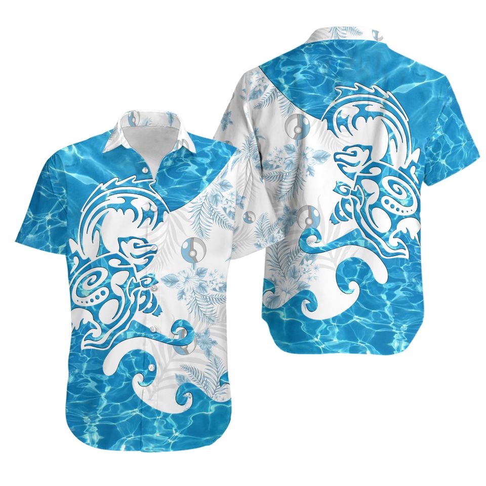 Tribal Blastoise Ver 2 Design Hawaiian Shirt and Short