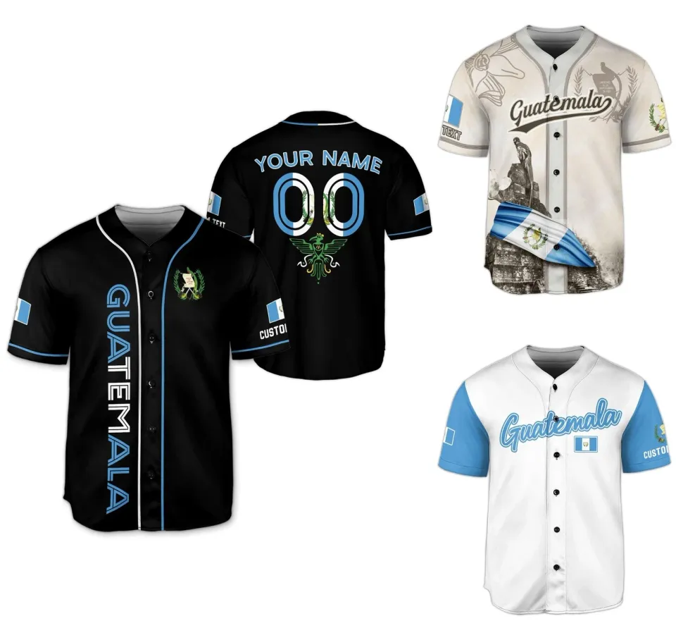Personalized Guatemala Baseball Jersey, Custom Name Number Team Shirt