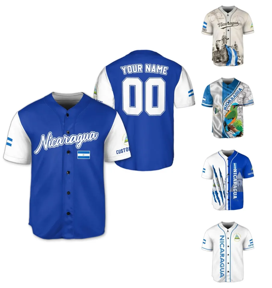 Personalized Nicaragua Baseball Jersey, Custom Name Number Team Shirt
