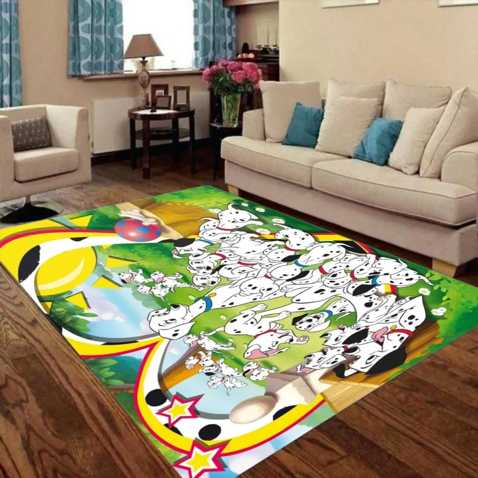 Disney 101 Dalmatians Print Foldable Rectangular Floor Mat Rugs Anti-Skid Carpet