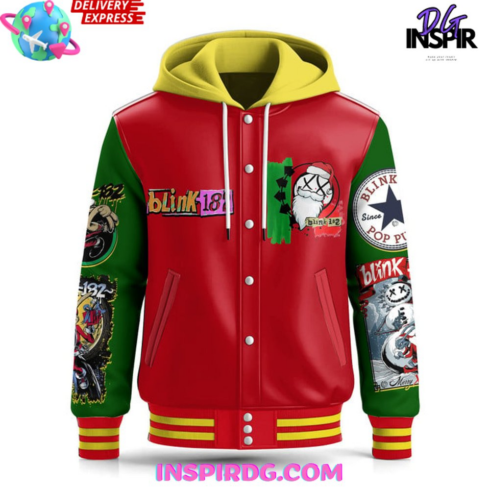 B182 Christmas Holiday Special Hooded Varsity Jacket