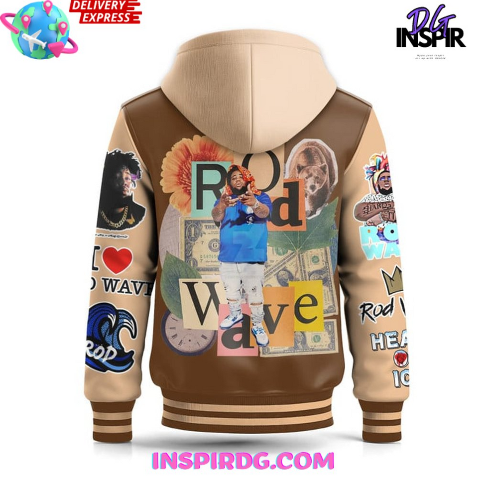 Rod Wave Last Love Brown Hooded Varsity Jacket