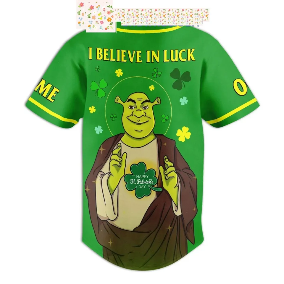 Shrek St. Patrick s Day Fan Personalized Baseball Jersey