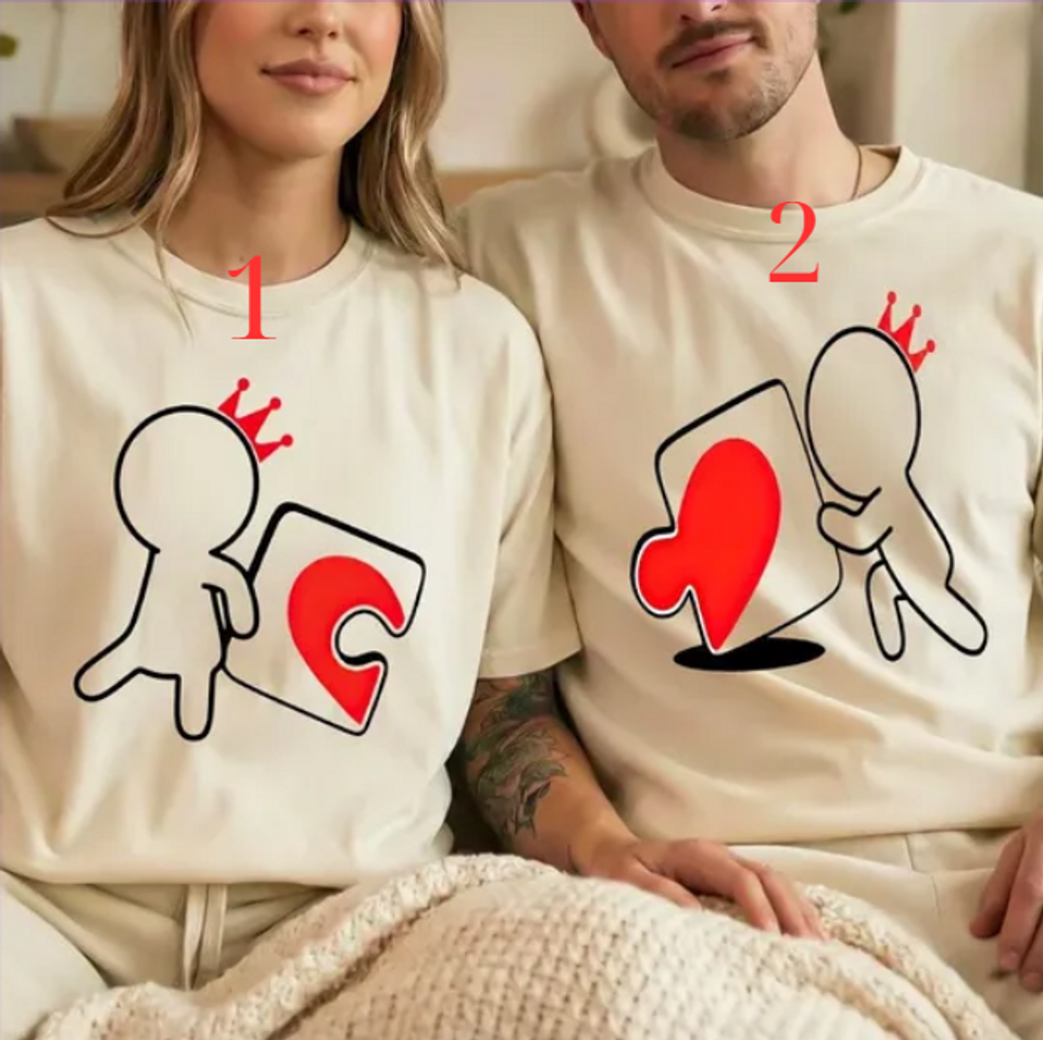 Comfort Colors Valentine T Shirt, Matching Puzzle Heart Couples Shirt, Cute Valentines Gift