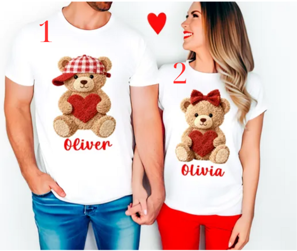 Teddy Bear Couples Valentine Matching Shirt