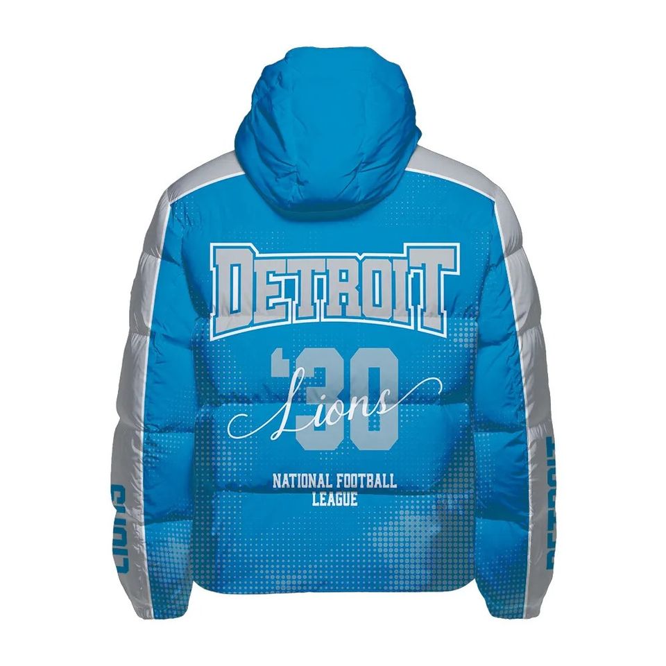 Detroit Lions Cozy Hooded Puffer Jacket, Game Day Jacket