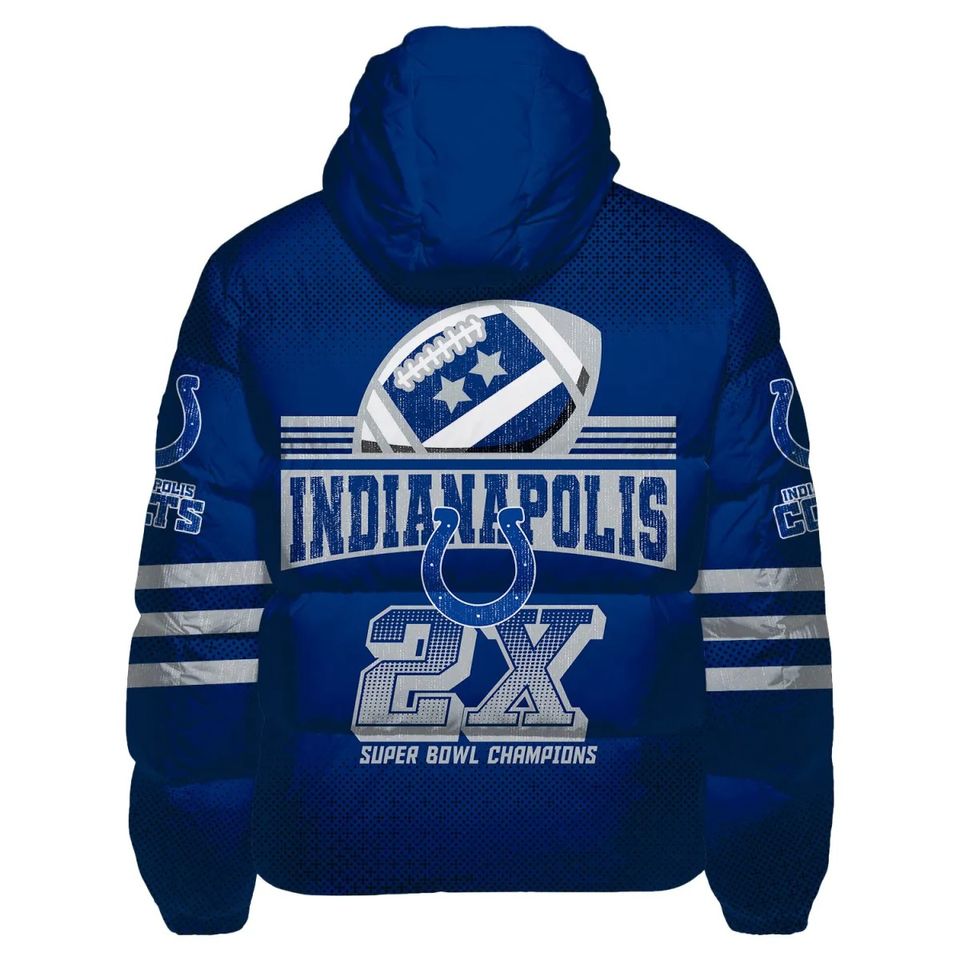 Indianapolis Colts Super Bowl Hooded Puffer Jacket, Game Day Jacket