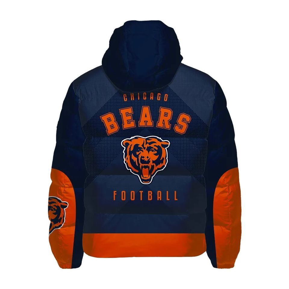 Chicago Bears Football Hooded Puffer Jacket