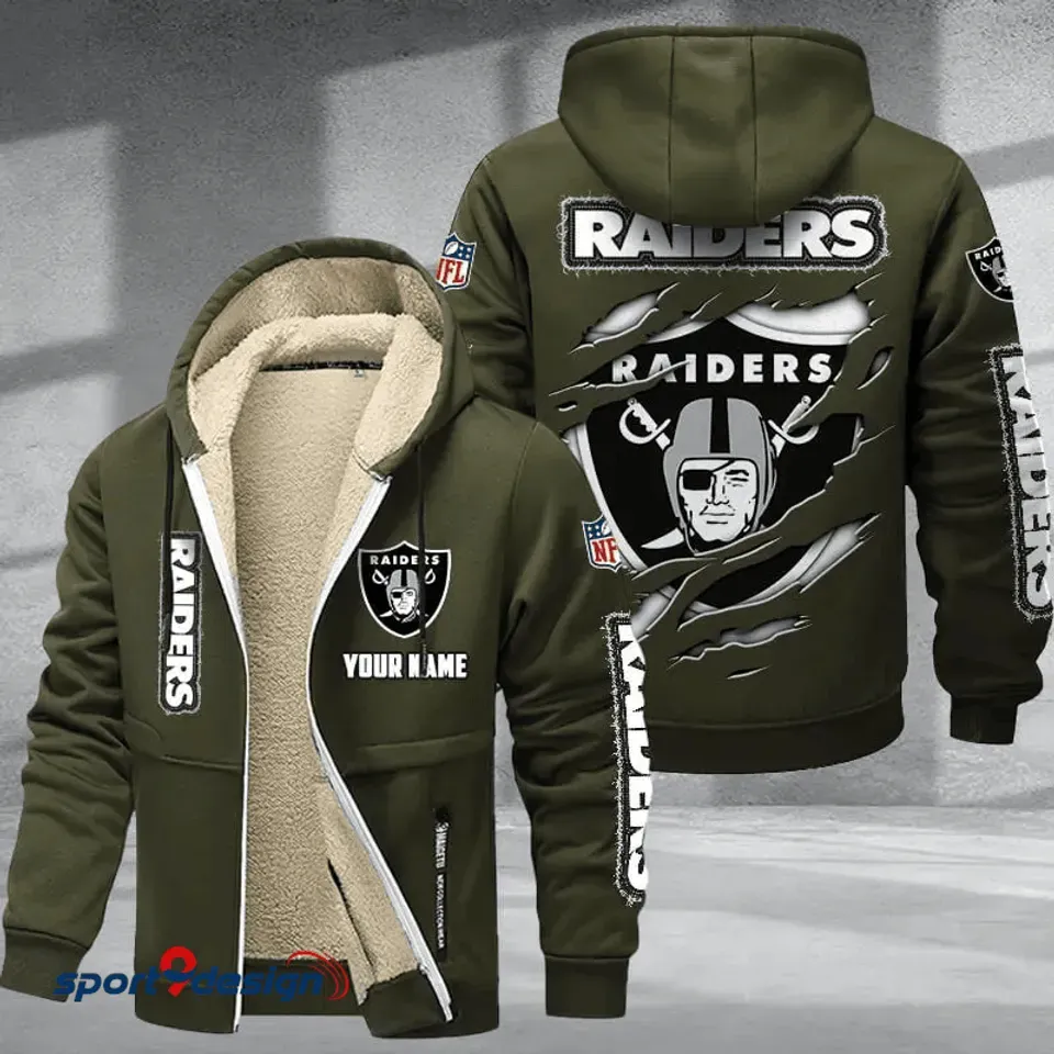 Personalized Las Vegas Raiders Hoodie Zip Velvet Coat
