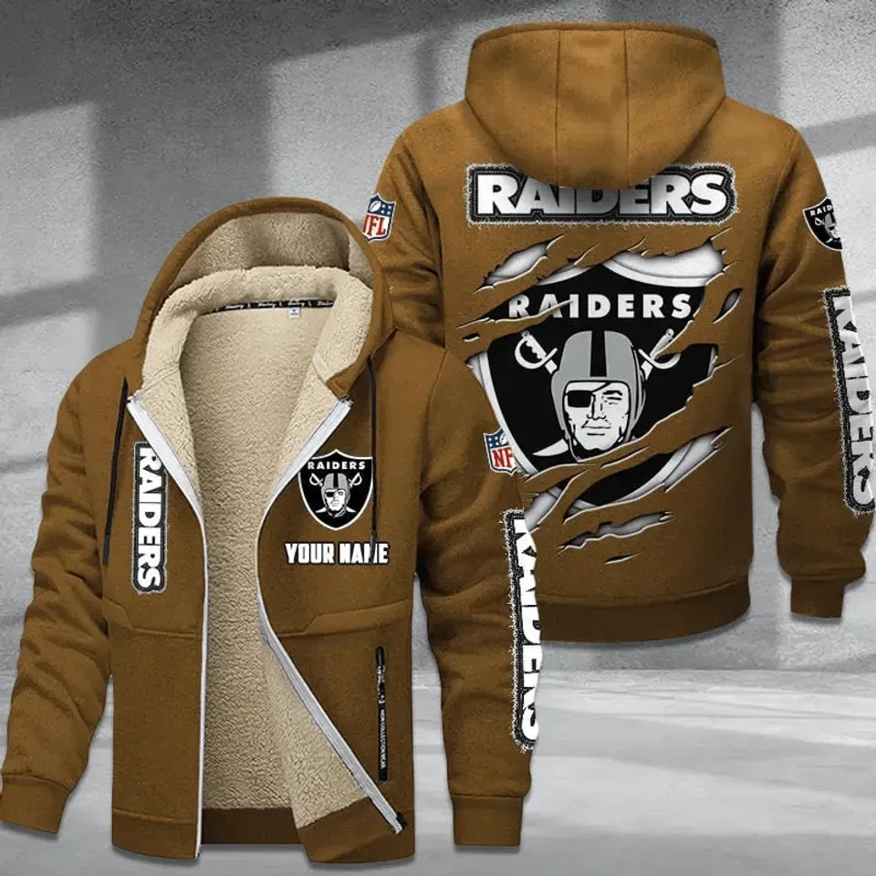 Personalized Las Vegas Raiders Hoodie Zip Velvet Coat