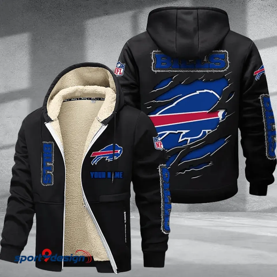 Personalized Buffalo Bills Hoodie Zip Velvet Coat
