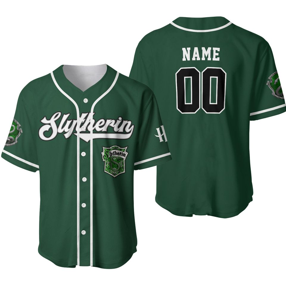 YC Personalized Slytherin House Harry Potter Baseball Jersey