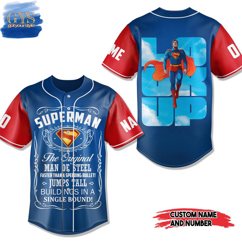 Personalized Superman Look Up Limited Edition Baseball Jersey