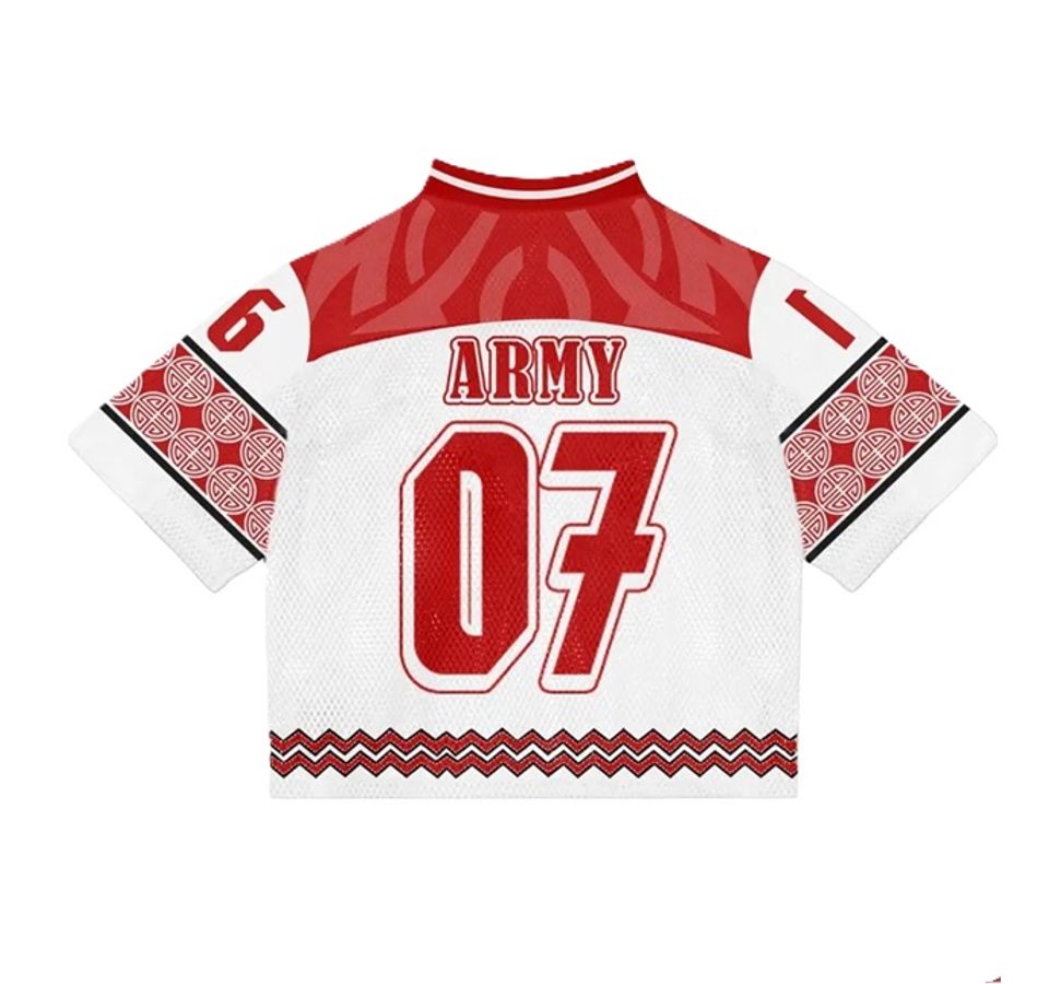 Kpop BTS Tour Crop Top Mesh Baseball Jersey
