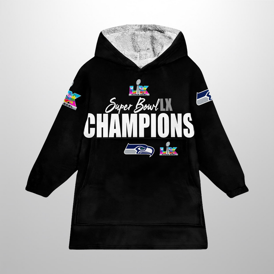 2026 Seahawks SB LX Champions Blanket Hoodie