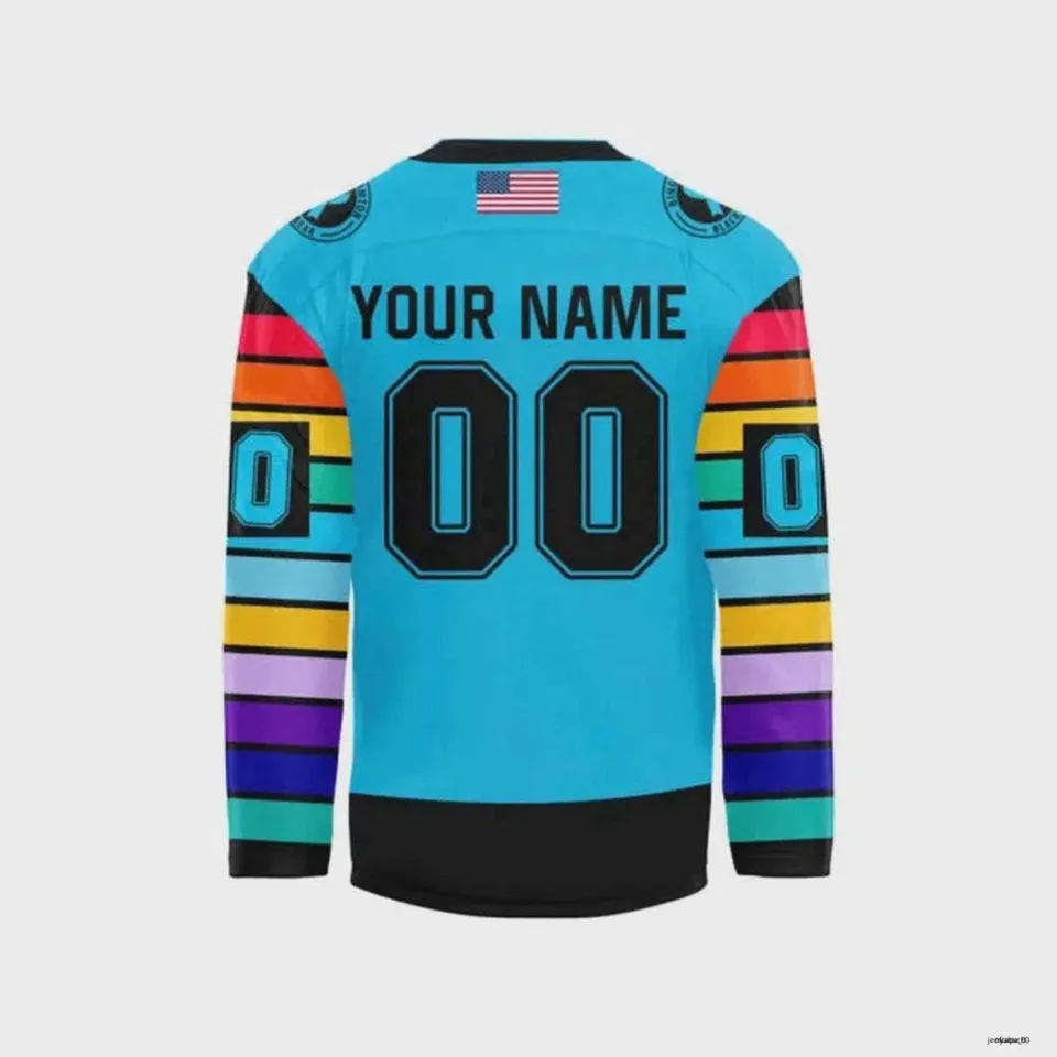 Personalize Binghamton Black Bears Sock Out Cancer Hockey Jersey