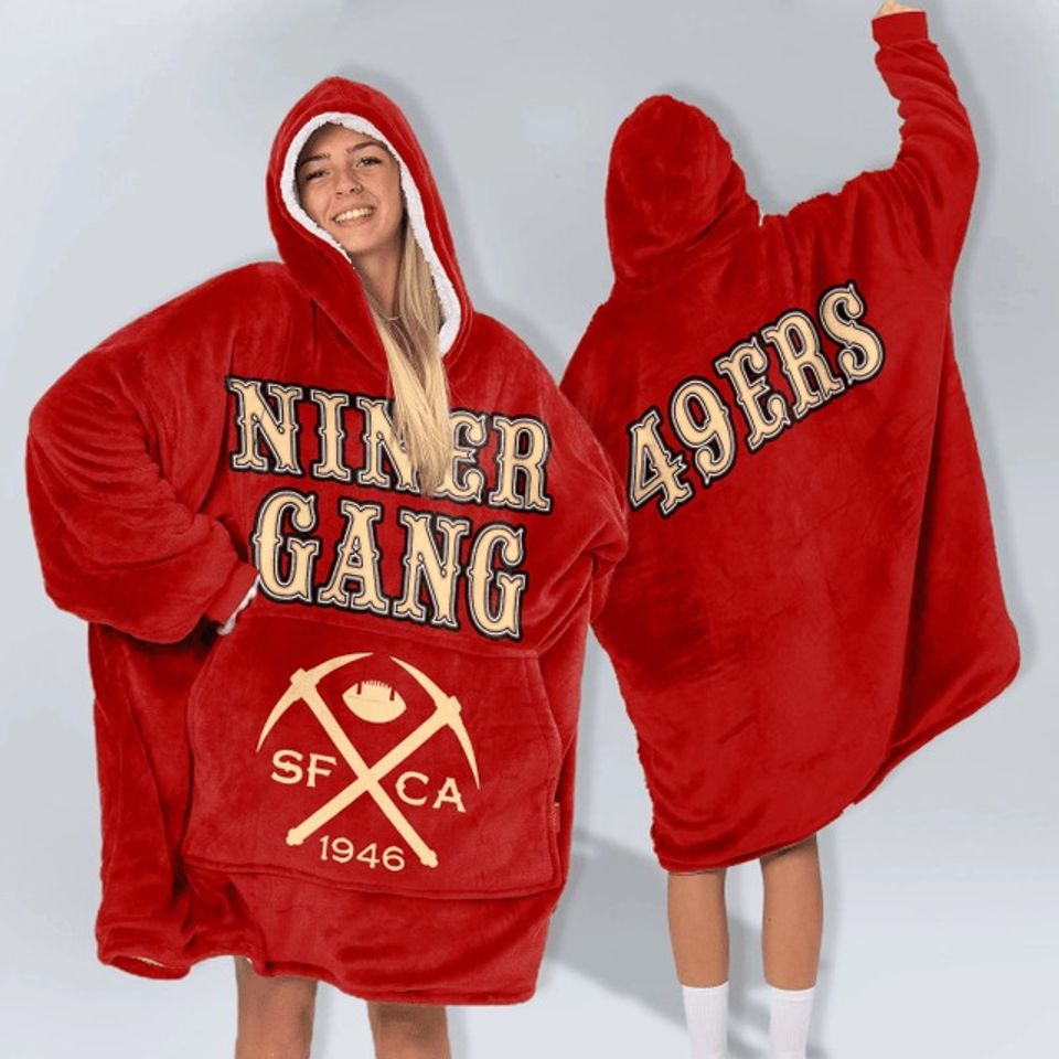 Niner Football Unisex Blanket Hoodie