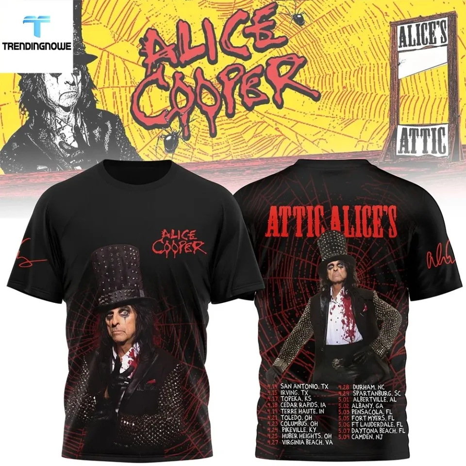 Alice Cooper Alices Attic 2026 Tour 3D T-shirt