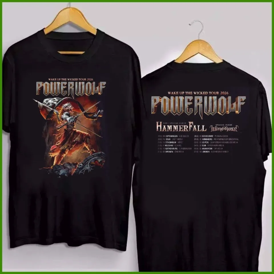 Powerwolf Wake Up The Wicked Tour 2026 Schedule Dates Two Sided T-Shirt
