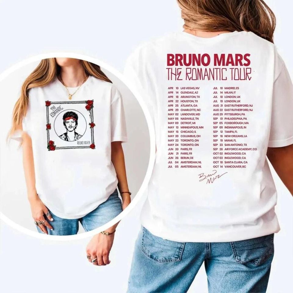 Bruno Mars The Romantic Tour 2026 Unisex T-Shirt