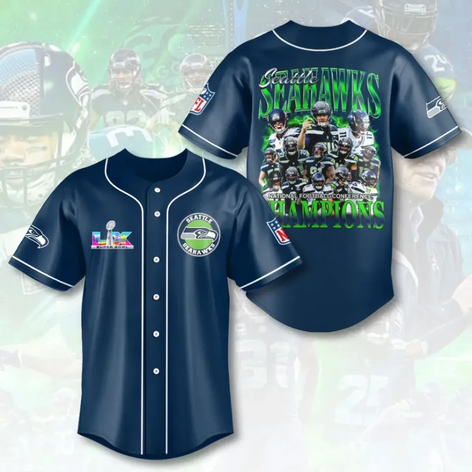 Seahawks 2025 NFC Champions Baseball Jersey