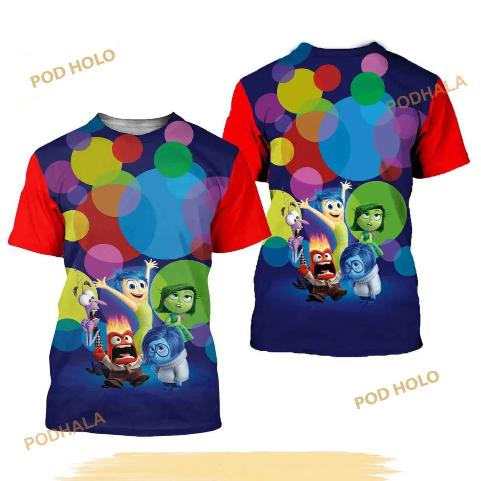 Disney Inside Out Red Button Overalls Pattern T-Shirt