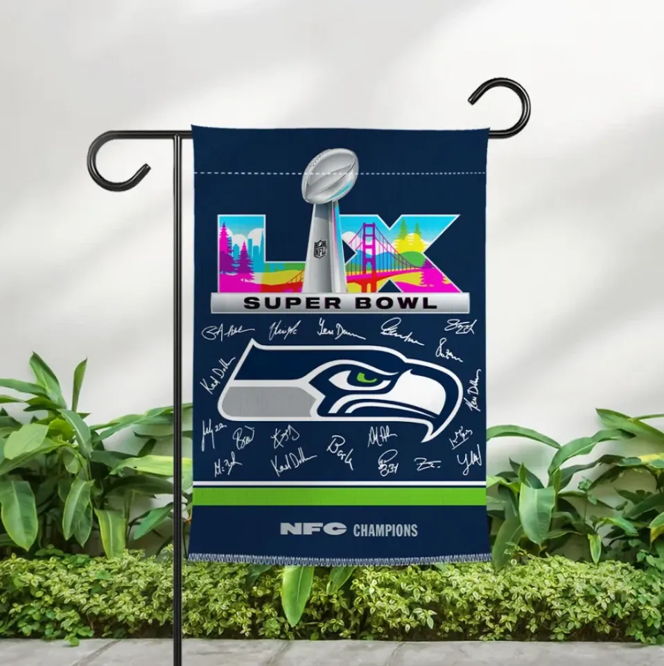 Seattle Seahawk Super Bowl LX Double-Side Garden Flag