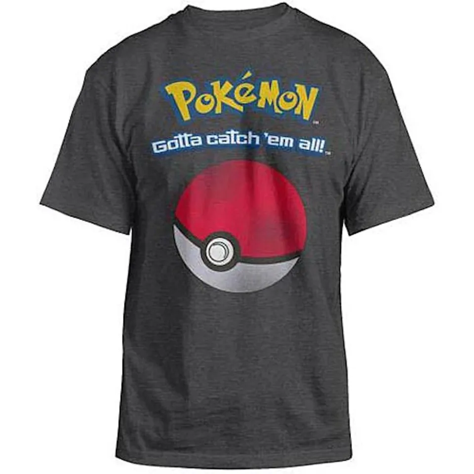 PKM Gotta Catch 'em All Men's Charcoal Heather T-Shirt