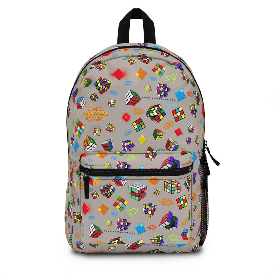 Beautiful Cube Design Backpack, Elegant Design Bag, Gift, Backpack for Cube Enthusiast, Gift for Students, Speedcube Competitors Bag