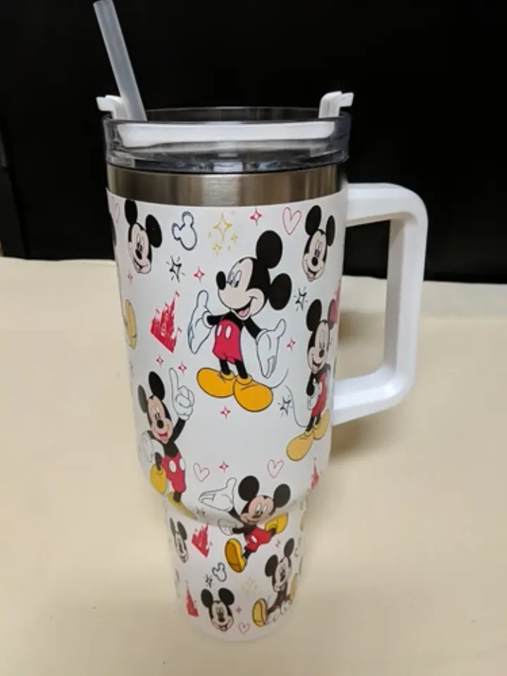 Disney Mickey Mouse Stainless Steel Tumbler with Handle, 40 oz