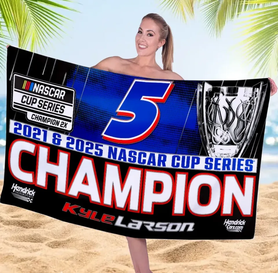 Kyle Lars-On 2025 Nascar Cup Series Champion Rectangle Beach Towel